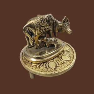Brass Kamadhenu Idol With heavy brass stand